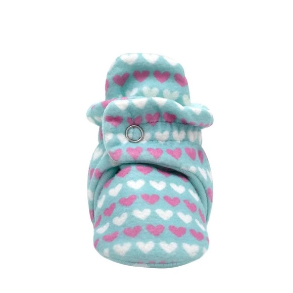 Robeez, Ro+me Snap Bootie, turquoise/pink&whie hearts, NIB, 0-3 months - Picture 3 of 6